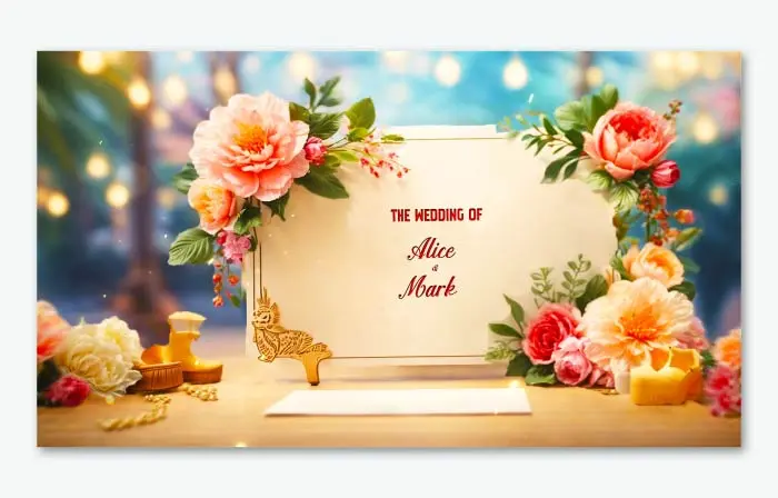 Tropical 3D Floral Wedding Invitation Slideshow